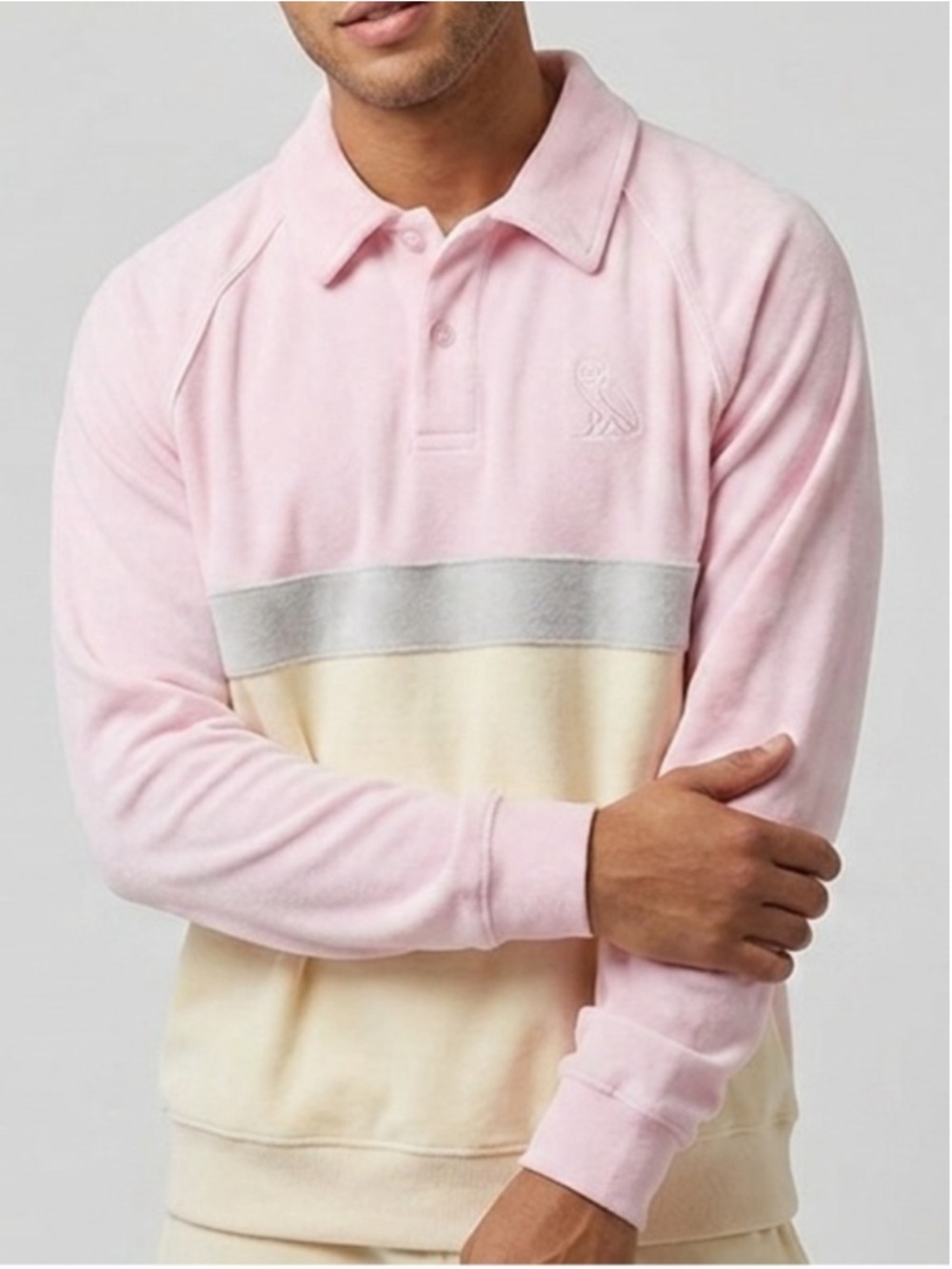OVO Velour Velvet Longsleeve Sweatshirt Polo Size XXL